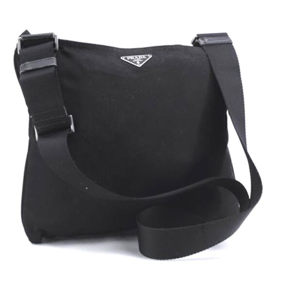 PRADA Nylon Leather Crossbody Shoulder Bag 💼 Black #20 - Picture 2 of 15